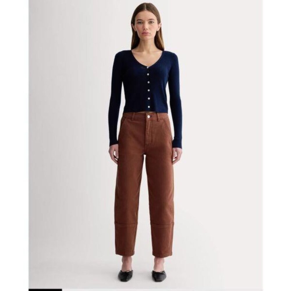 Everlane Brown Cropped Wide-Leg Pants